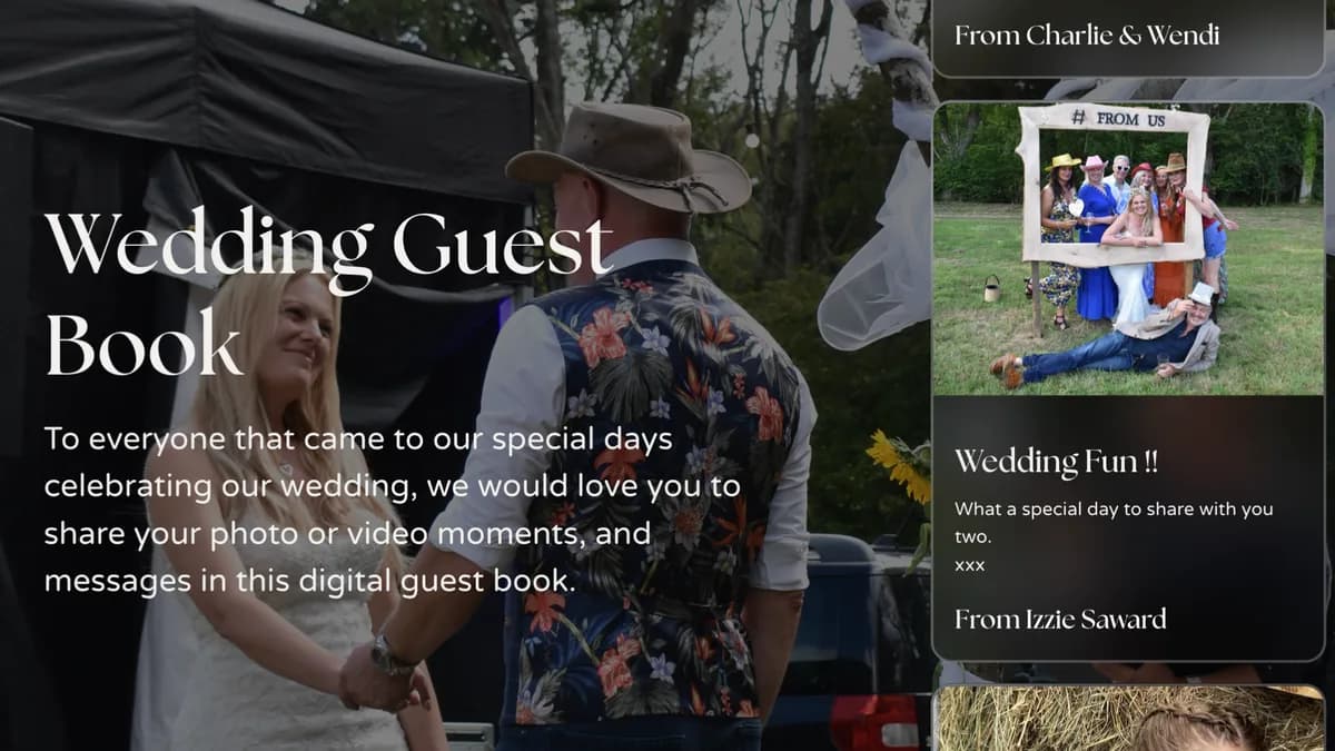 A wedding guest book Celebration Board